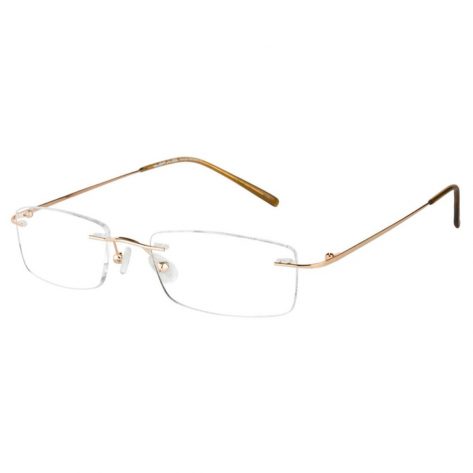 Gold Rimless Computer Glasses with Anti Glare Coating