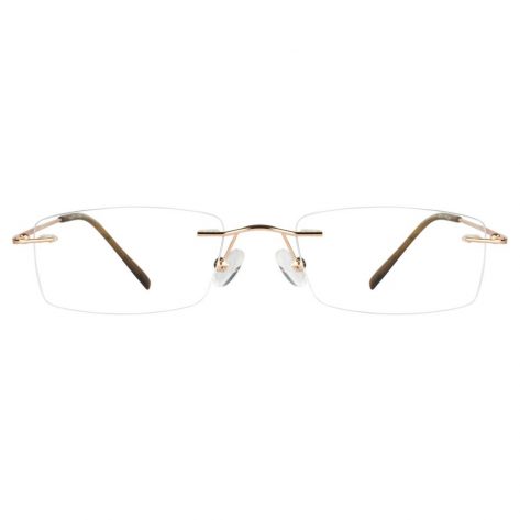 Gold Rimless Computer Glasses with Anti Glare Coating