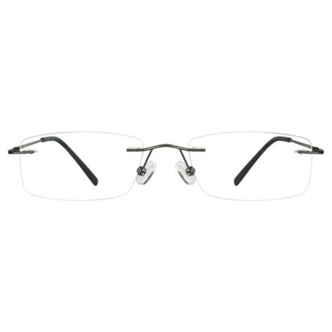 Gunmetal Rimless Computer Glasses with Anti Glare Coating