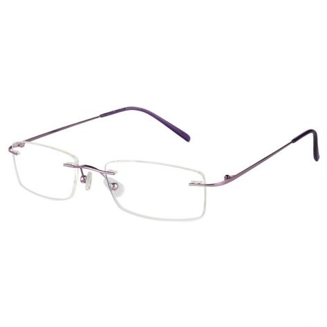Purple Rimless Computer Glasses with Anti Glare Coating