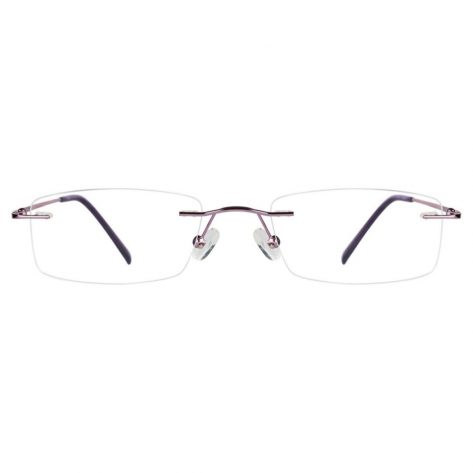 Purple Rimless Computer Glasses with Anti Glare Coating
