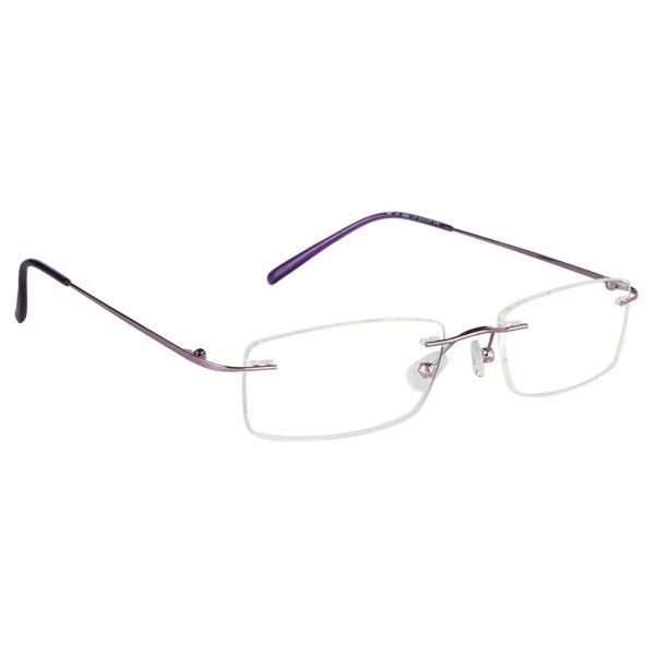 Purple Rimless Computer Glasses with Anti Glare Coating Buy Computer