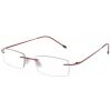 Wine Red Rimless Computer Glasses with Anti Glare Coating