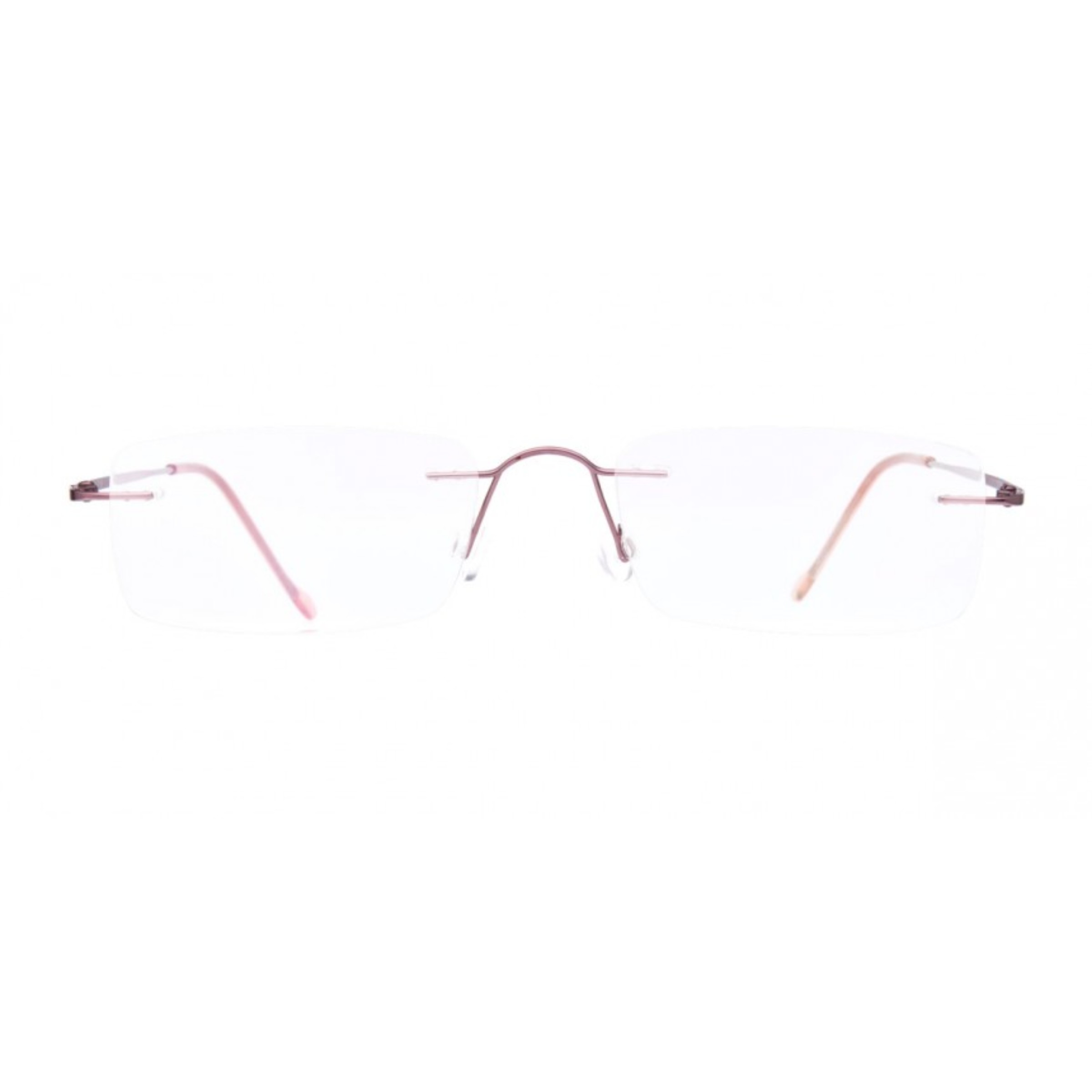 Pink Rimless Computer Glasses with Anti Glare Coating