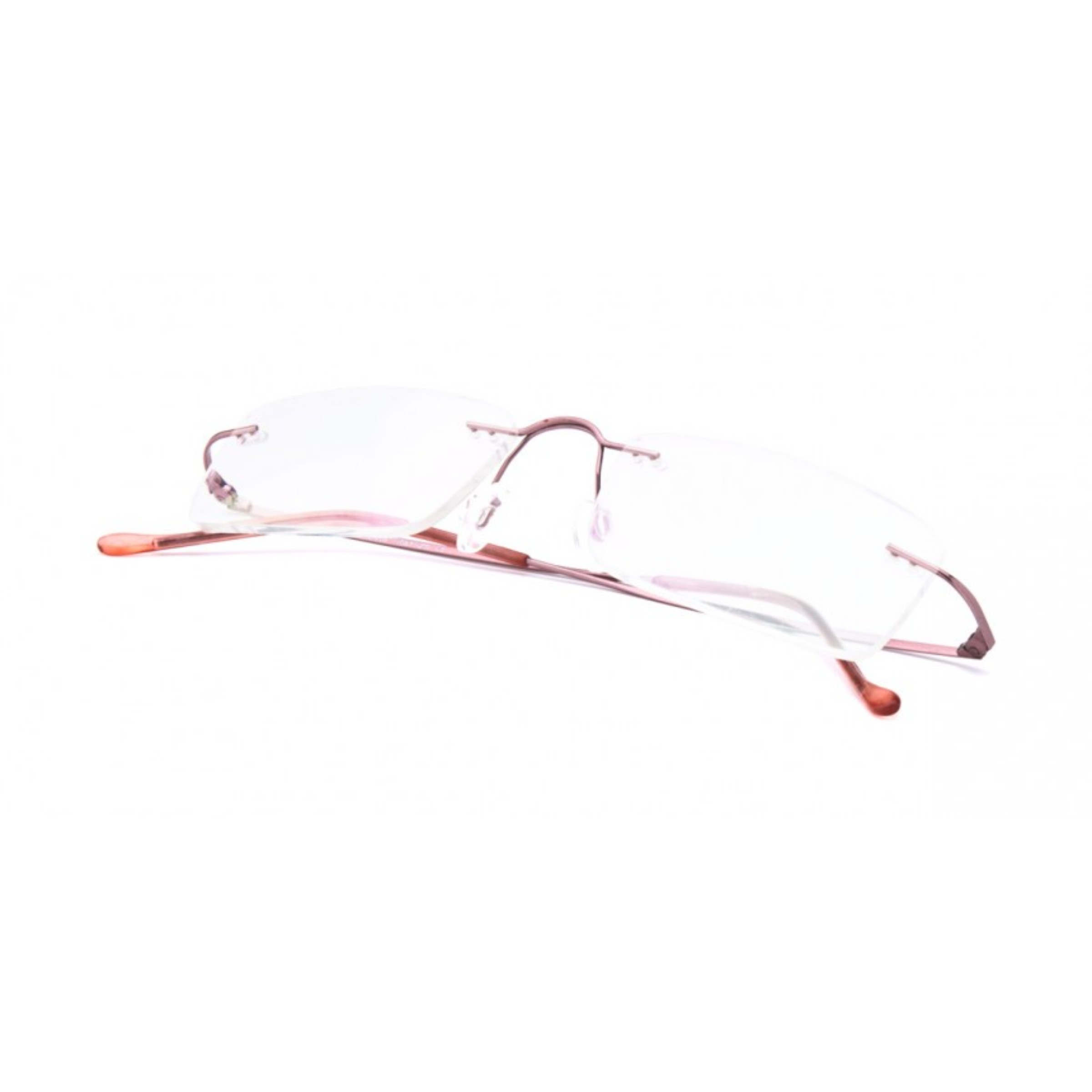 Pink Rimless Computer Glasses with Anti Glare Coating